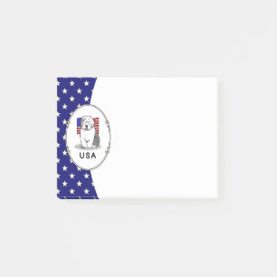 Amerikansk Flagga Old English Sheepdog (Grått 1) Post-it Block