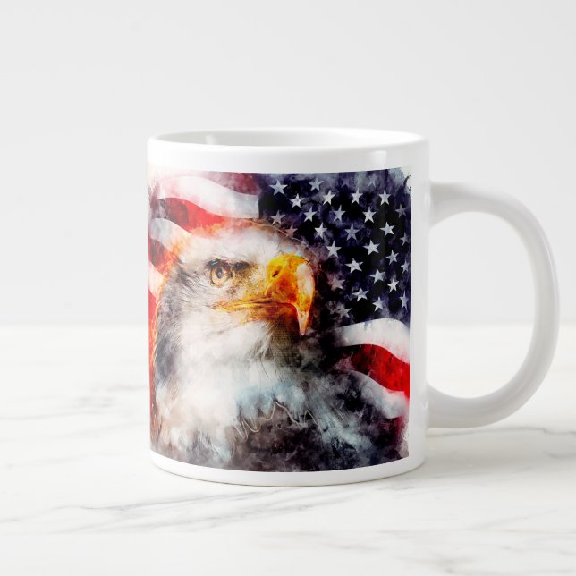 Amerikansk flagga & örn jumbo mugg (Höger)