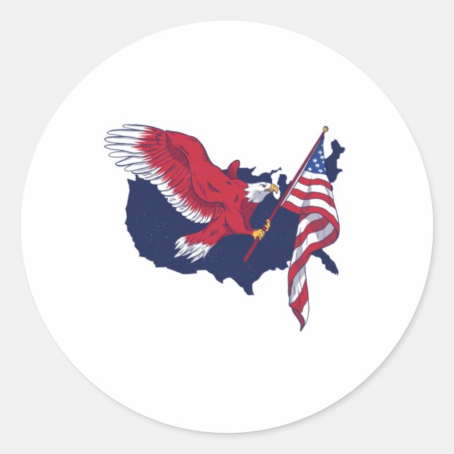 Amerikansk flagga örn runt klistermärke (Framsida)