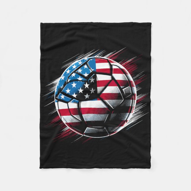 Amerikansk flagga på fotboll fleecefilt (Framsidan)