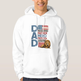 Amerikansk flagga Pappa Lejon Patriotisk Hoodie