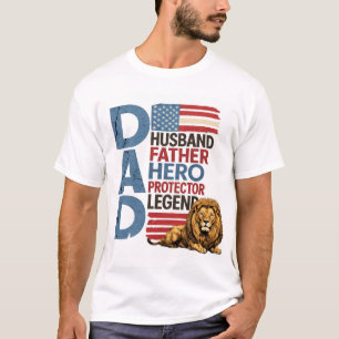 Amerikansk flagga Pappa Lejon Patriotisk t-shirt