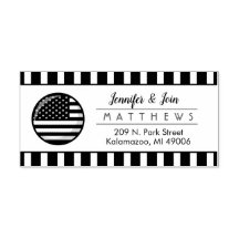 Amerikansk Flagga par Monogram-Returadress