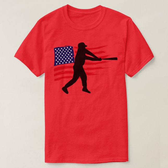 Amerikansk Flagga Patriotic Baseball 4 T Shirt (Design framsida)