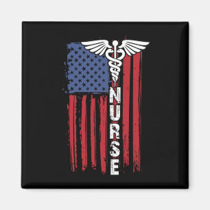 Amerikansk Flagga Patriotic Nurse Week Nursing Magnet