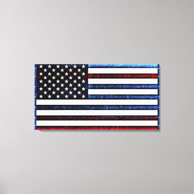 Amerikansk Flagga Patriotic Rött vitt blått Wall A Canvastryck (Framsida)