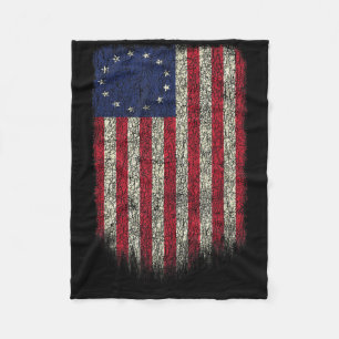 Amerikansk flagga patriotisk 1776 Betsy Ross Usa D Fleecefilt