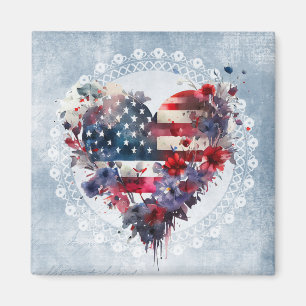 Amerikansk flagga patriotisk 4 juli independence d magnet