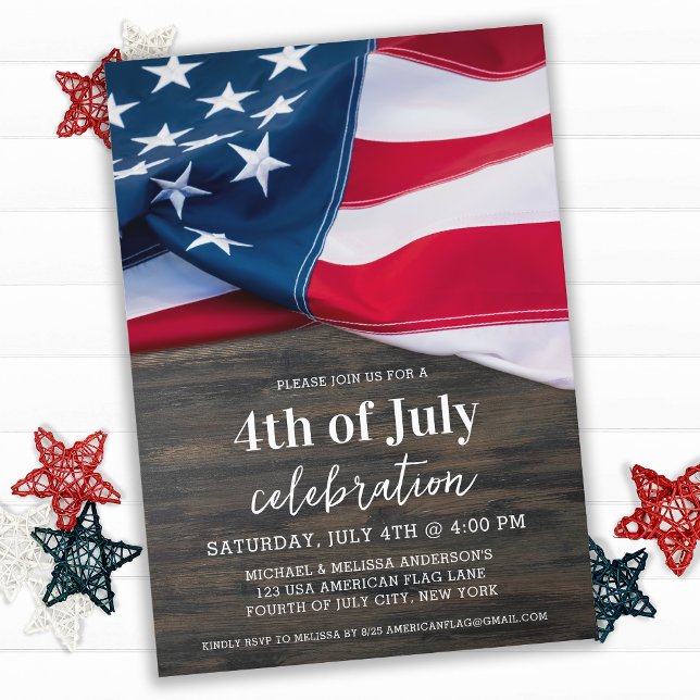 Amerikansk Flagga patriotisk 4 juli Party Inbjudningar (Skapare uppladdad)
