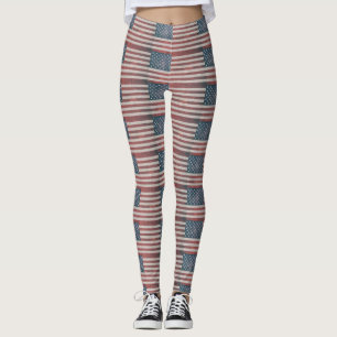 AMERIKANSK FLAGGA PATRIOTISK 4 JULI YOGA BYXOR