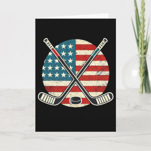 Amerikansk flagga Patriotisk Amerikansk Hockeyspel Kort