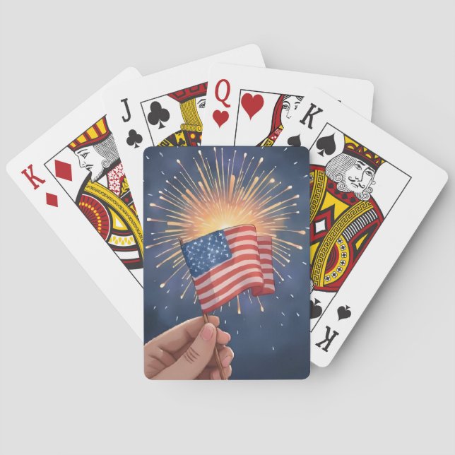 Amerikansk flagga | Patriotisk fjärde juli Casinokort (Baksidan)