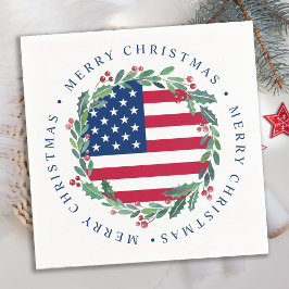 Amerikansk Flagga Patriotisk jul Pappersservett