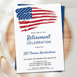 Amerikansk Flagga Patriotisk militär Pension Party Inbjudningar