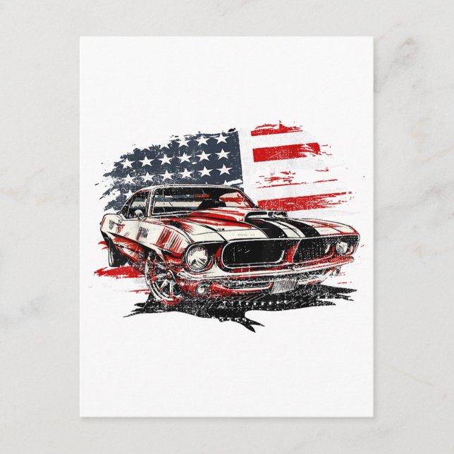 Amerikansk flagga patriotisk  tilläggskort (Framsida)