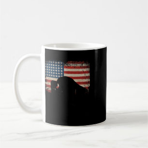 Amerikansk flagga patriotisk Usa Buffalo Bison 4 j Kaffemugg