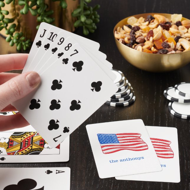 Amerikansk Flagga Personlig Casinokort (På plats)