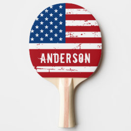 Amerikansk Flagga Personlig Patriotic Stars Rand Pingisracket