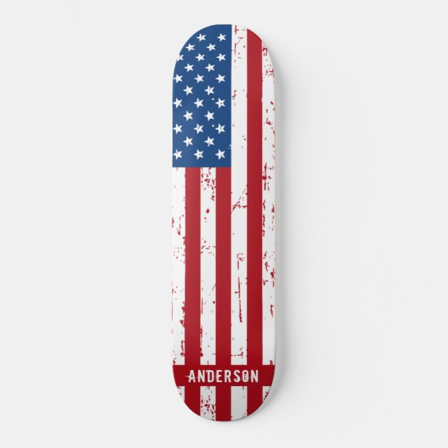 Amerikansk Flagga Personlig Stars Rand Patriotic Mini Skateboard Bräda 18,5 Cm (Framsida)