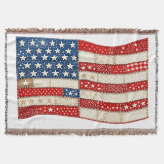 Amerikansk flagga PNG | Patchwork Patriotisk Desig Filt