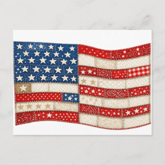 Amerikansk flagga PNG | Patchwork Patriotisk Desig Helg Vykort