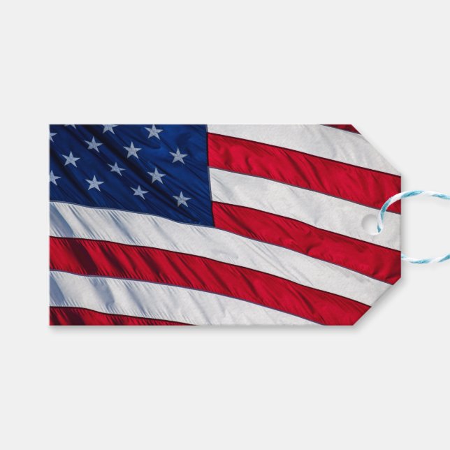 Amerikansk Flagga Presentetikett (Framsidan (Horisontell))