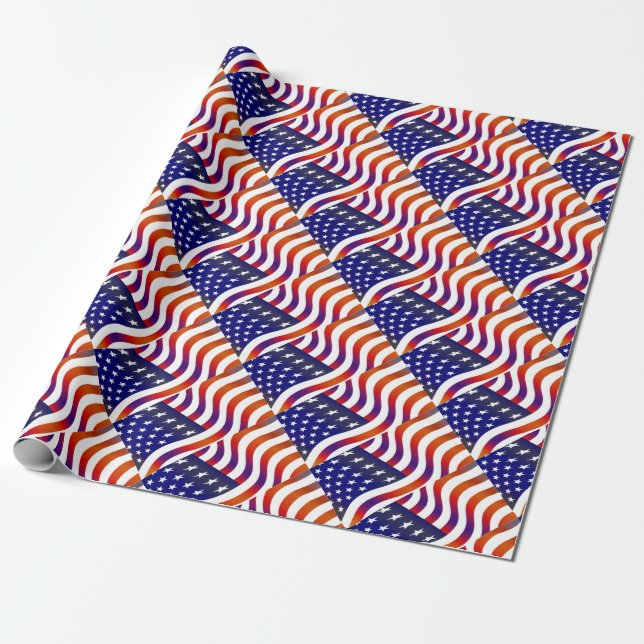 Amerikansk Flagga Presentpapper (Utrullad)