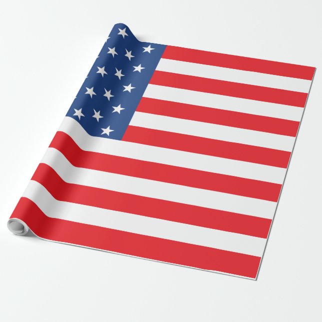 Amerikansk Flagga Presentpapper (Utrullad)