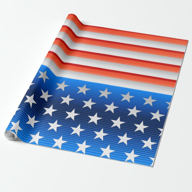 Amerikansk Flagga Presentpapper (Utrullad)