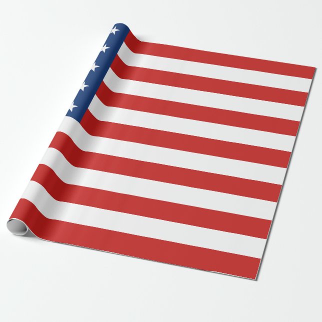 Amerikansk Flagga Presentpapper (Utrullad)