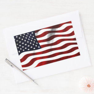 Amerikansk Flagga Rektangulärt Klistermärke