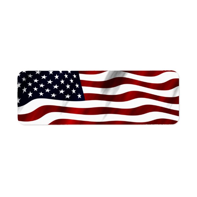 Amerikansk Flagga Returadress Etikett (Framsidan)