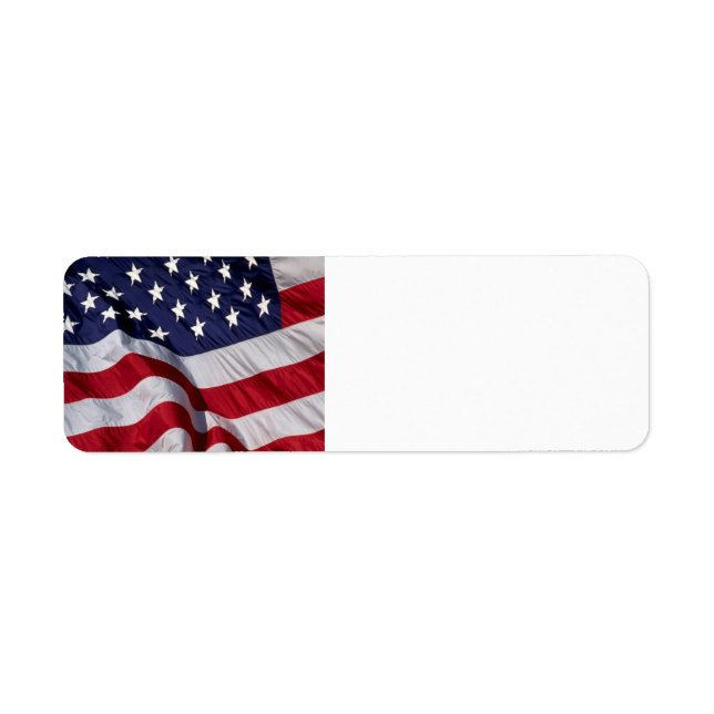 Amerikansk Flagga Returadress Etikett (Framsidan)