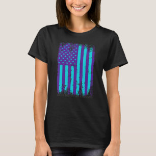 Amerikansk Flagga Ribbon Suicide Awareness Mental T Shirt