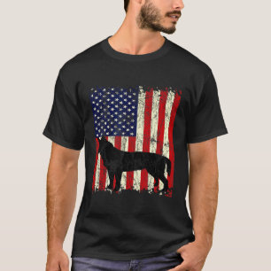 Amerikansk flagga röd blå Heeler Nötkreatur Hund U T Shirt