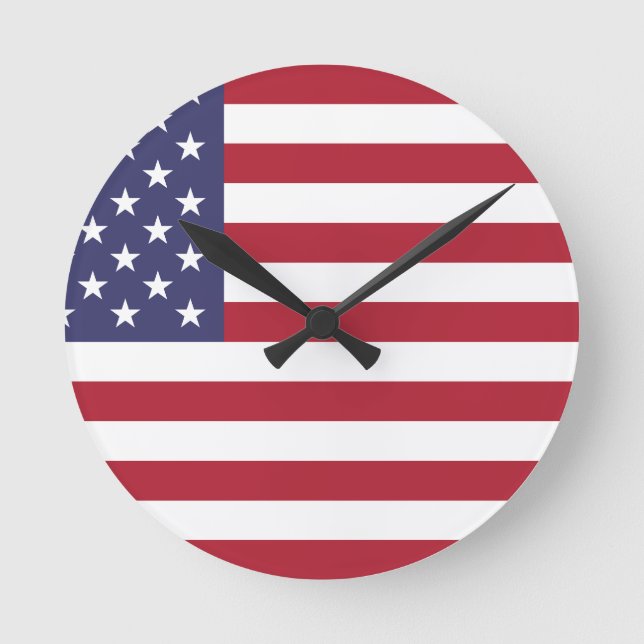 Amerikansk Flagga Rund Klocka (Framsida)