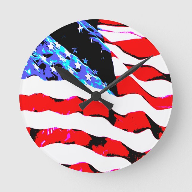 Amerikansk flagga rund klocka (Framsida)