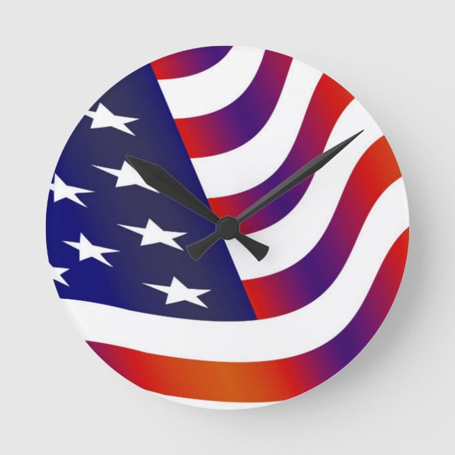 Amerikansk Flagga Rund Klocka (Framsida)
