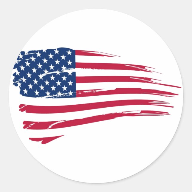 Amerikansk Flagga Runt Klistermärke (Framsida)