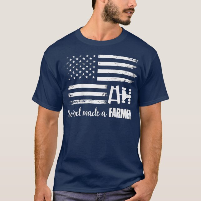 Amerikansk Flagga, så Gud gjorde en jordbrukare T Shirt (Framsida)
