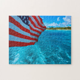 Amerikansk Flagga. Saipan Mariana-öarna Pussel