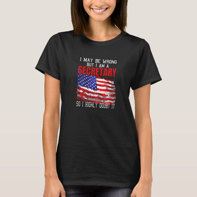 Amerikansk Flagga Secretary Usa Patriotic T Shirt (Framsida)