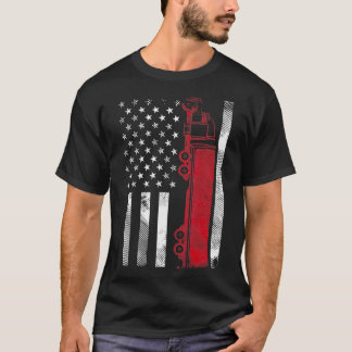 Amerikansk Flagga Semi Lastbil Driver 18 Wheeler T Shirt