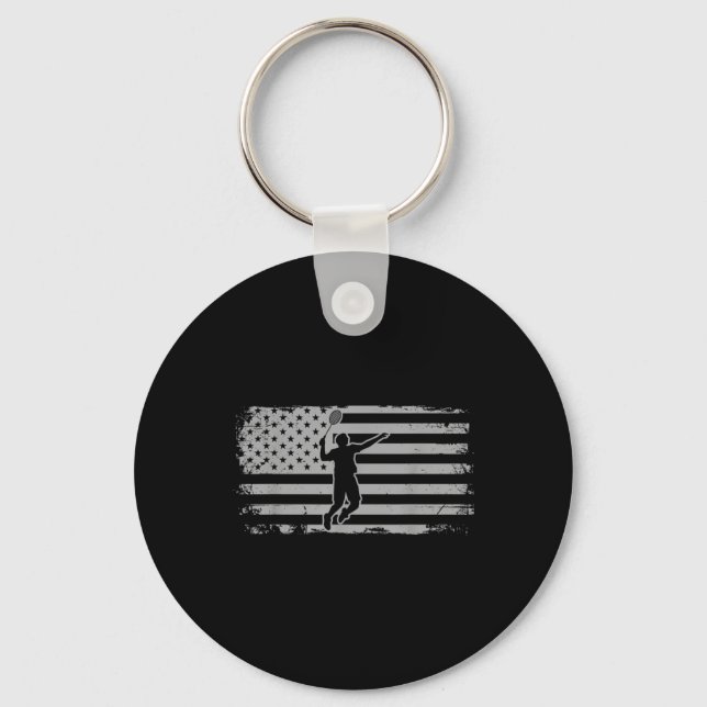 Amerikansk Flagga Shuttle Badminton Nyckelring (Framsida)