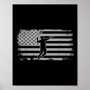 Amerikansk Flagga Shuttle Badminton Poster