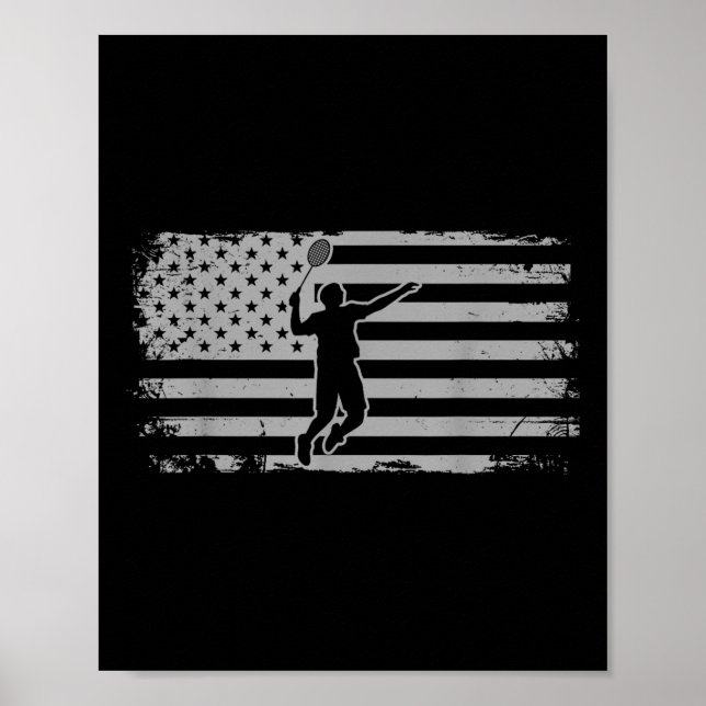 Amerikansk Flagga Shuttle Badminton  Poster (Framsidan)