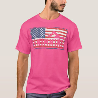 Amerikansk Flagga Simma Patriotic Usa 4 juli T Shirt