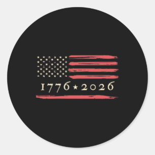 Amerikansk flagga slitna vintage patriotiska 4:e runt klistermärke