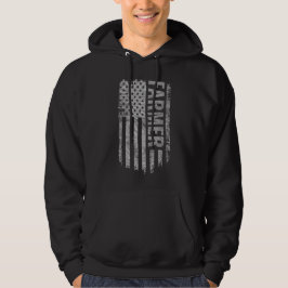 Amerikansk flagga slitstark design för jordbrukare hoodie
