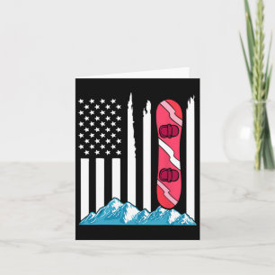 Amerikansk Flagga Snowboarding Gift Snowboard Gogg Kort